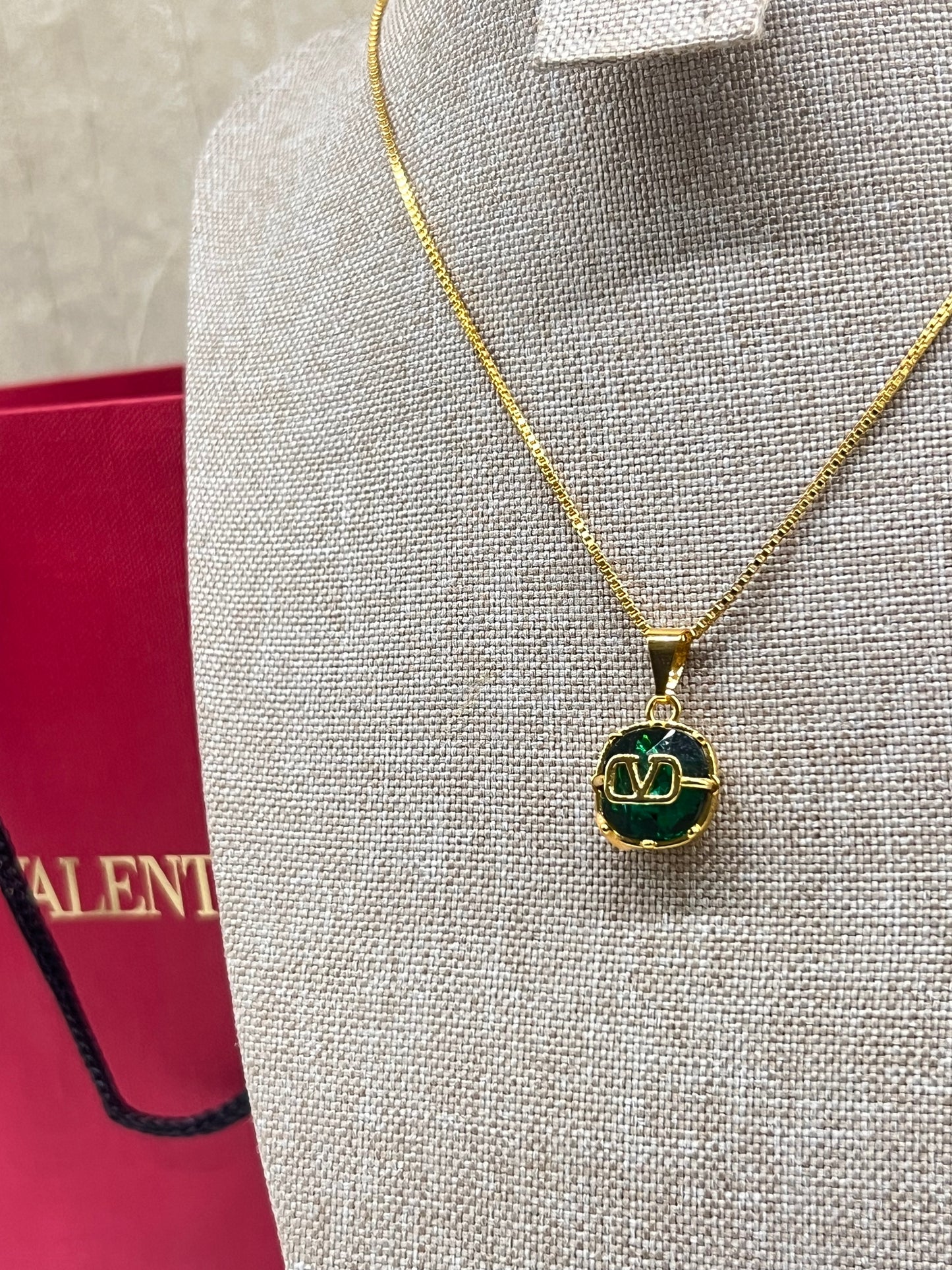 Cadena Valentino Dije Cristal