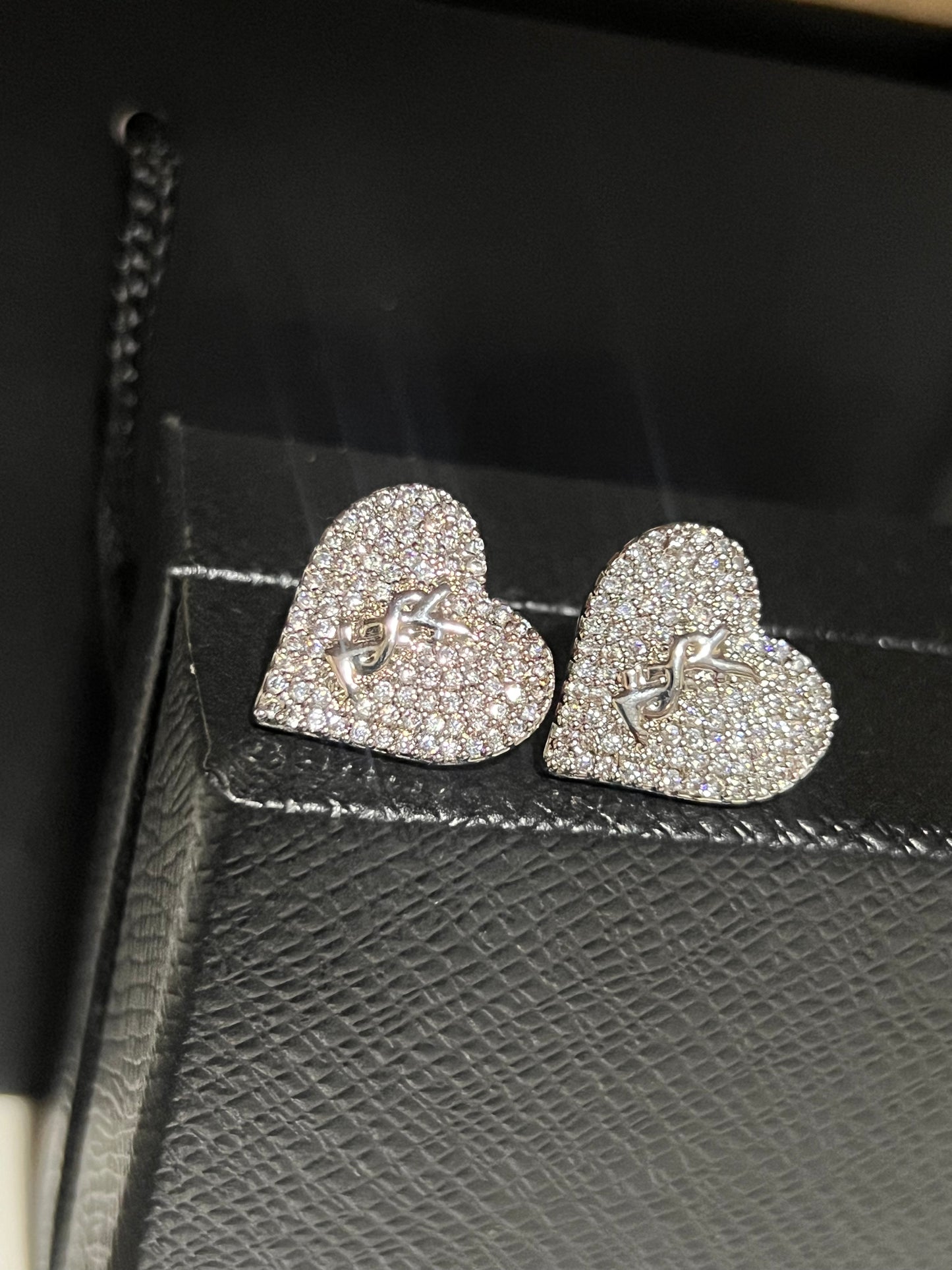 Aretes Ysl De Corazon Zirconia