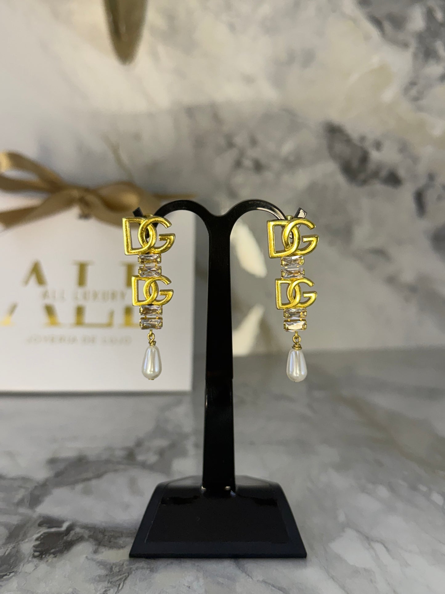 aretes D&G cristal colgante