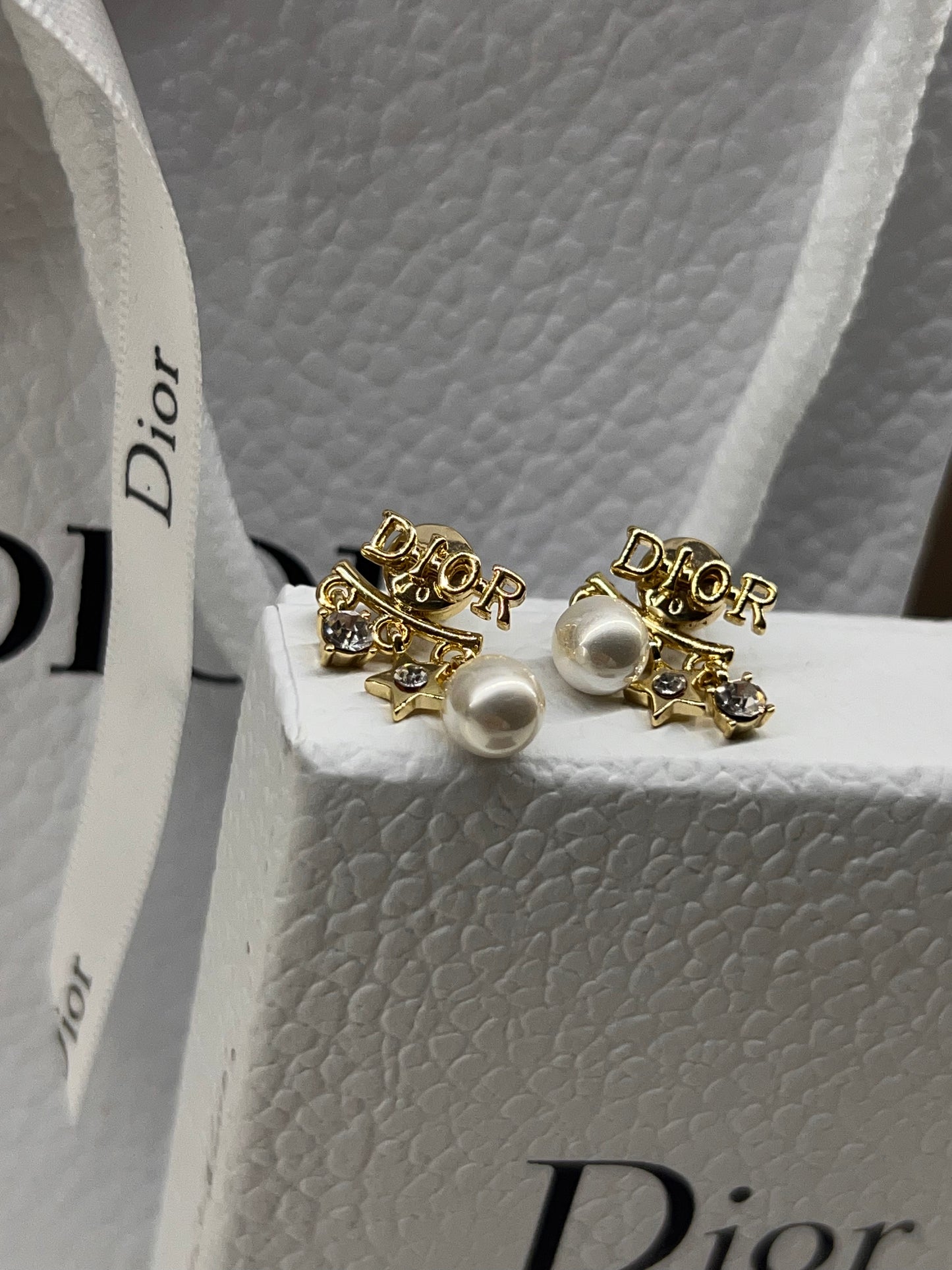 Arete Dior 2 En 1 Perla