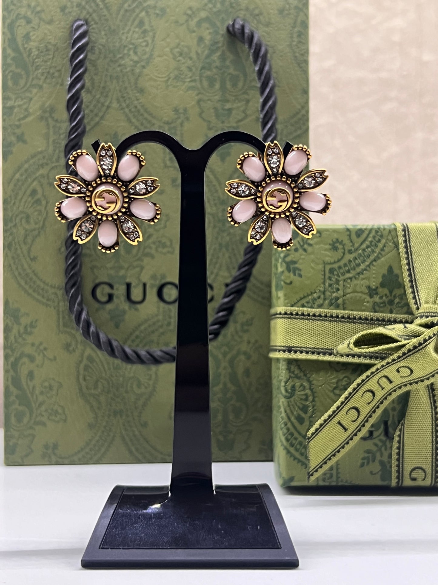 Aretes Gucci Flor Rosa