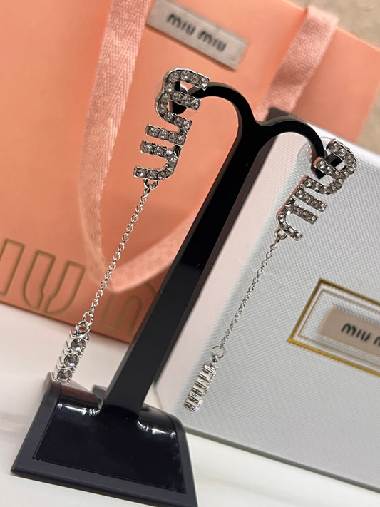 Aretes Miu Miu Colgante Cristal
