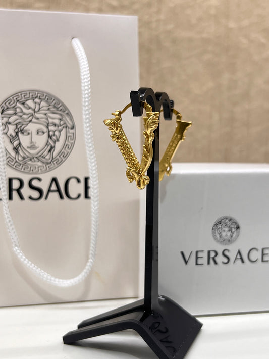 Arracadas Versace En Logo V
