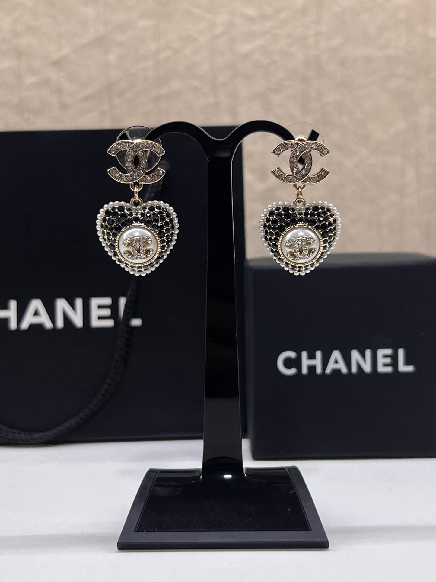 Aretes Chanel Dobles Corazon