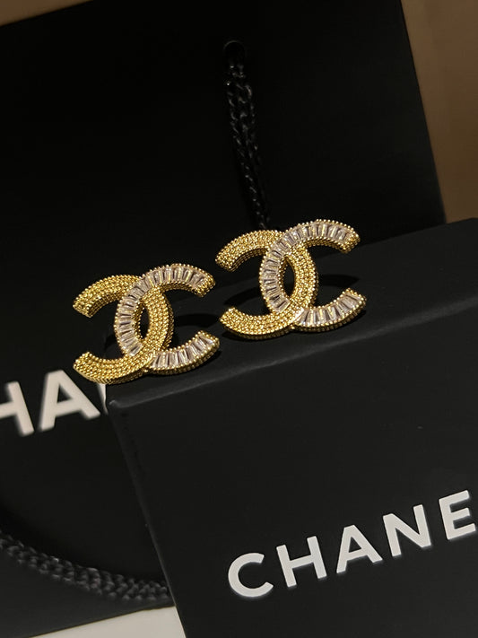 Arete Chanel Doble Oro