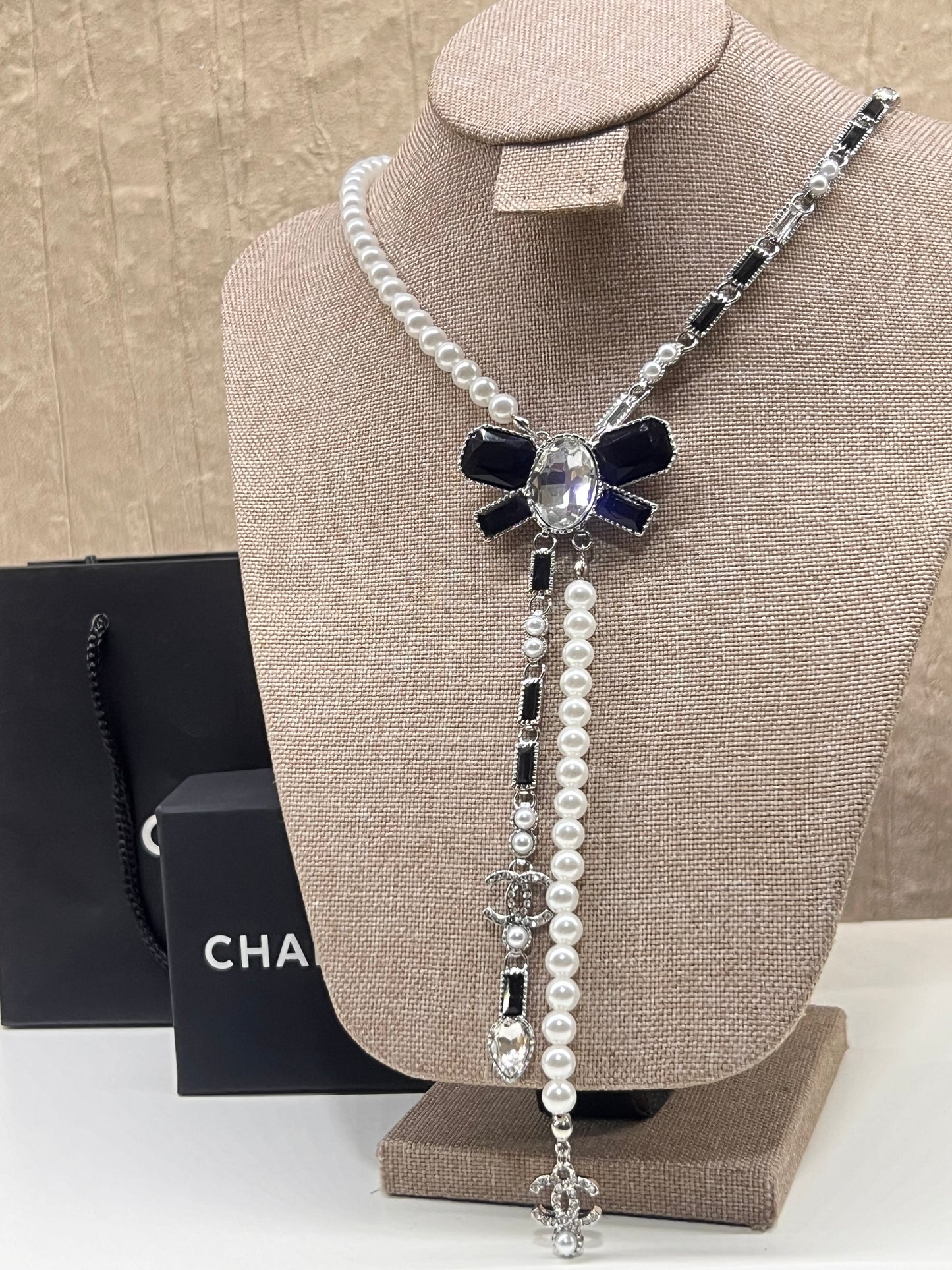 Collar Chanel Flor Cristal Xl Perlas